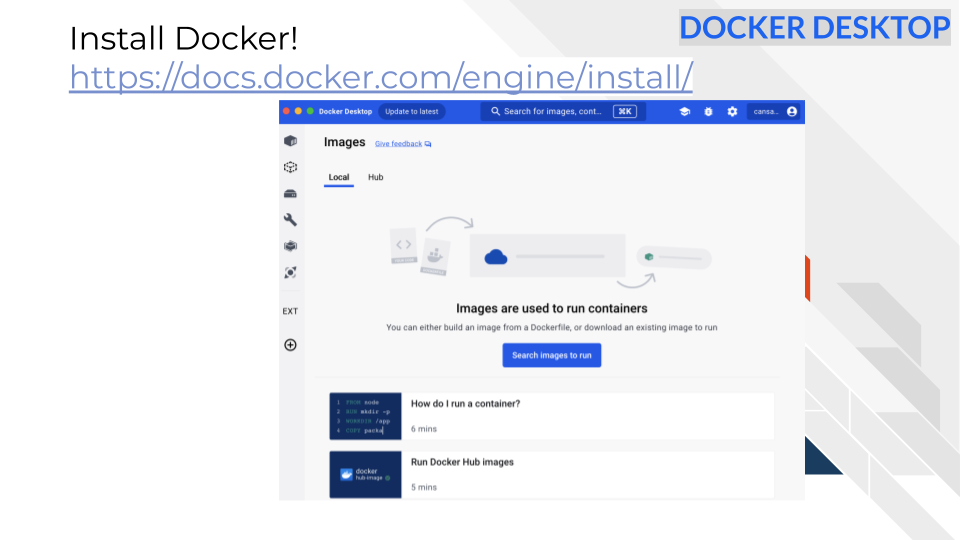 First you need to install docker by going to https://docs.docker.com/engine/install/ 